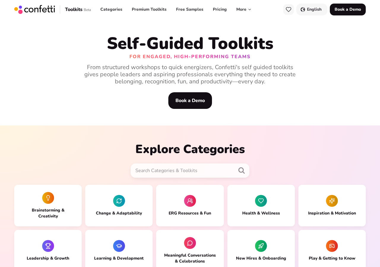 The Toolkit Catalog home page with the top navigation and Explore Categories
